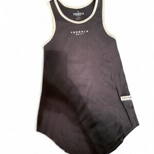 Youngla black ribbed tank top Sz S